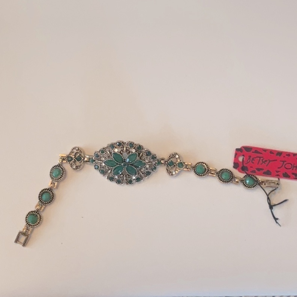 Betsey Johnson Gold Alloy Rhinestone Geometric Bracelet - Picture 2 of 4